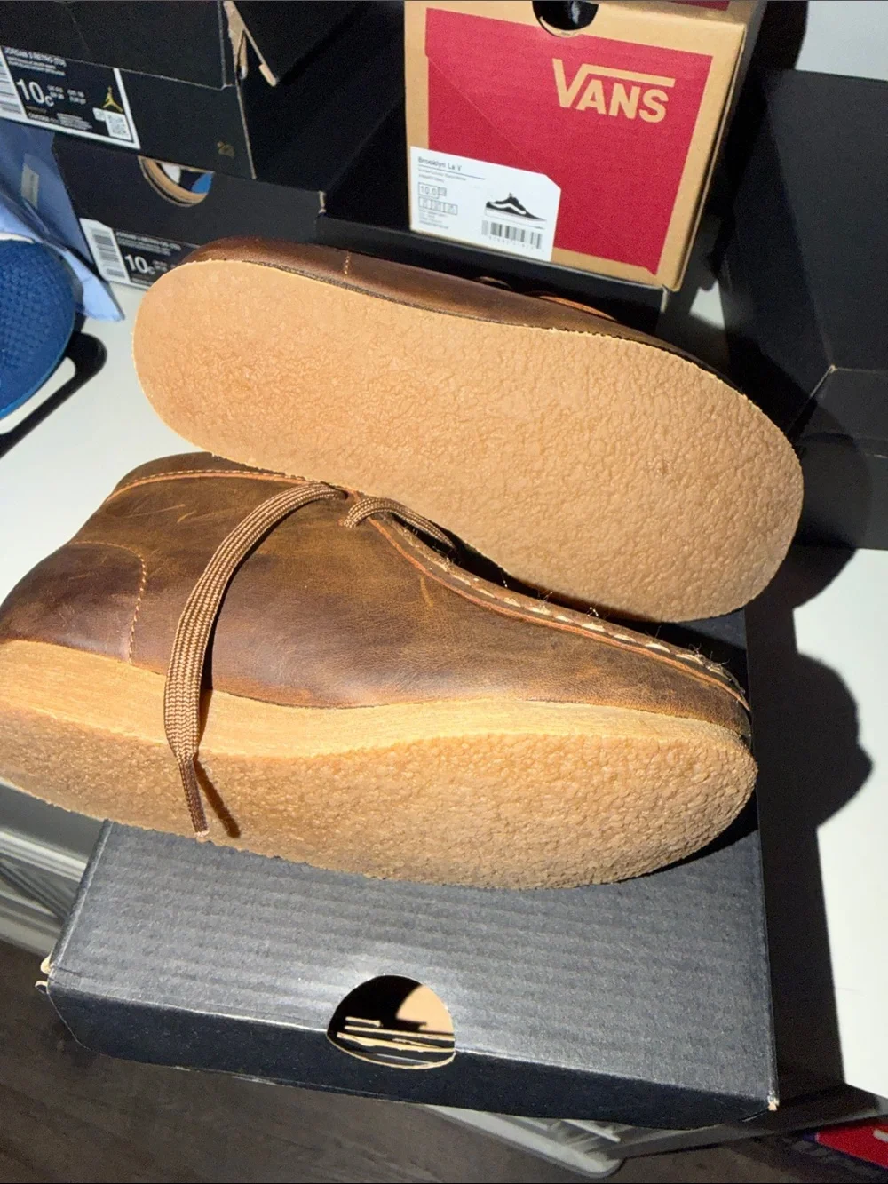 Clarks Brown Kids Wallabee Dress Shoes